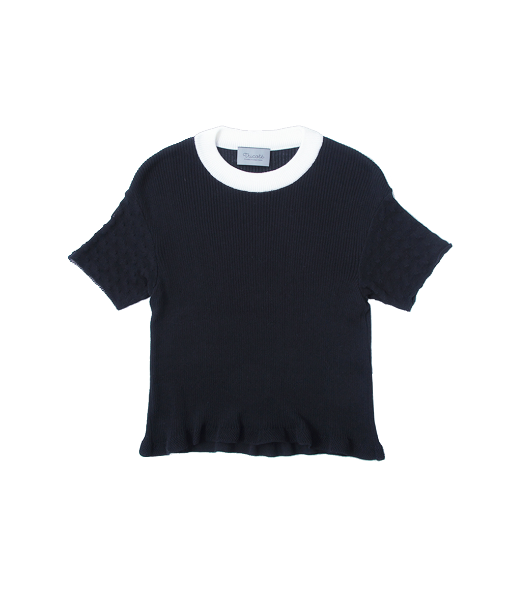 KNIT RIB T-SHIRT