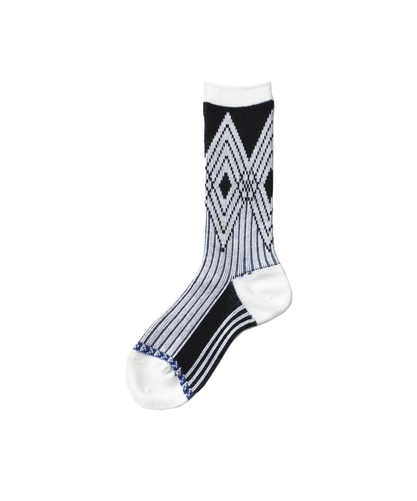 メール便対象 tricote DIAMOND JACQUARD SOCKS BLACK ブラック