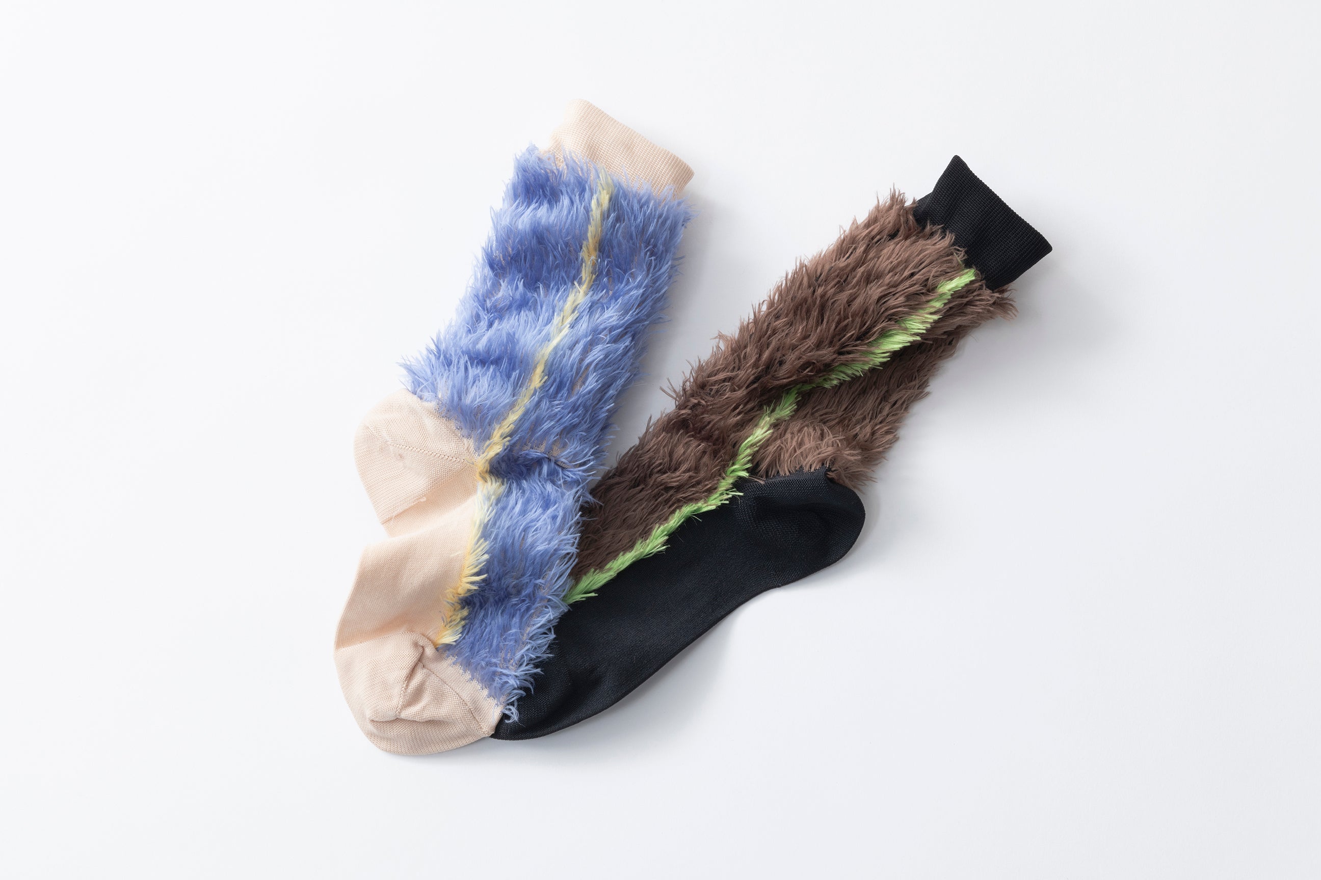 SIDE LINE FAKE FUR SOCKS