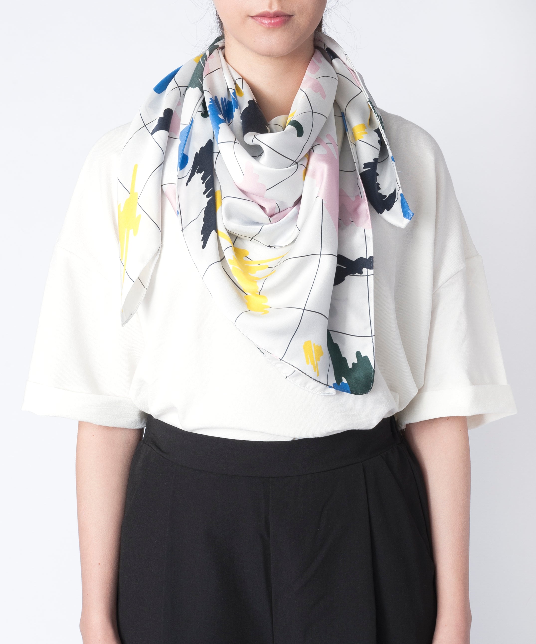 MASU FUR PRINT SILK SCARF (WHITE) - その他